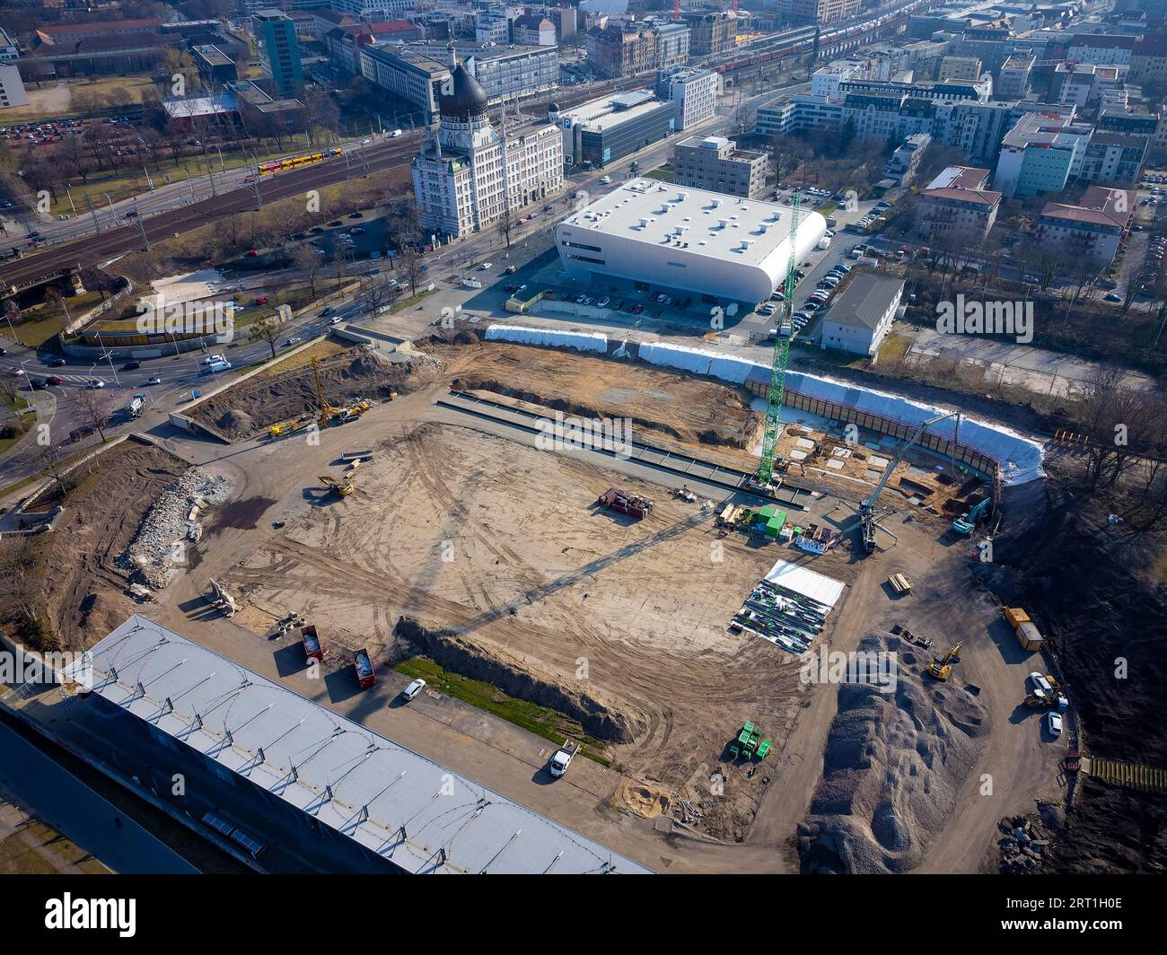 Le stade Heinz Steyer de Dresde sera transformé en arène multifonctionnelle à partir de 2021. Le projet est également financé par l ' État libre de Banque D'Images