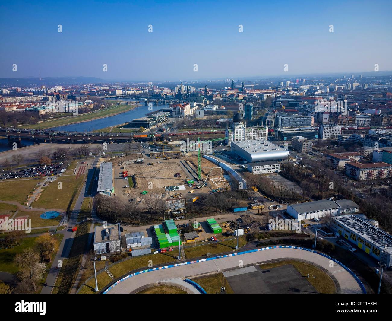 Le stade Heinz Steyer de Dresde sera transformé en arène multifonctionnelle à partir de 2021. Le projet est également financé par l ' État libre de Banque D'Images