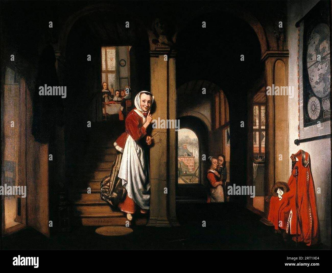 Écouteur - Nicolaes Maes, 1657 Banque D'Images