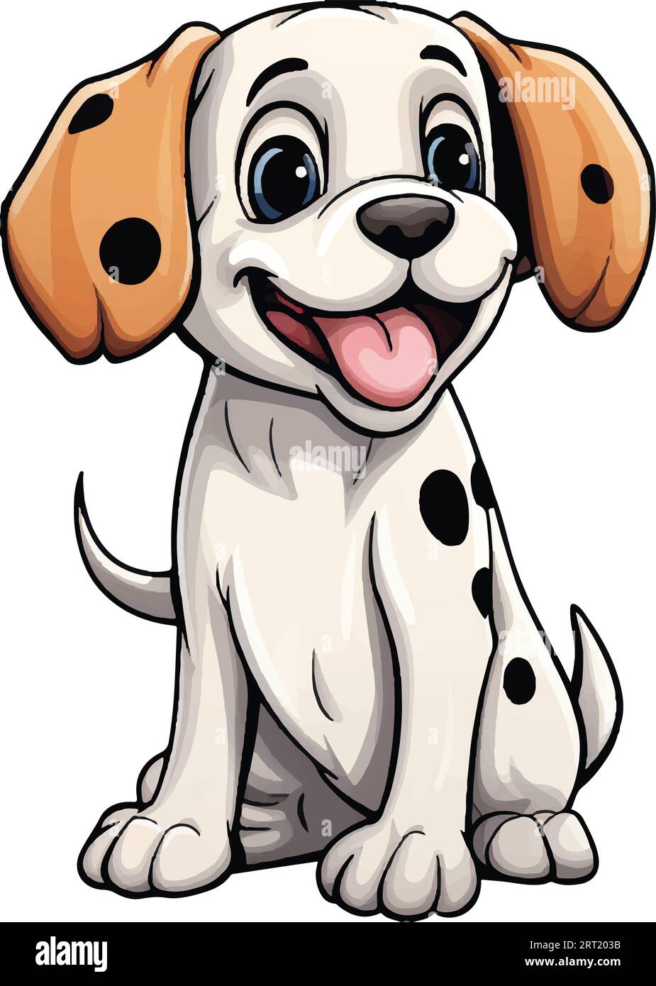 Conception de dessin animé Happy Dog Sticker. Illustration de Vecteur