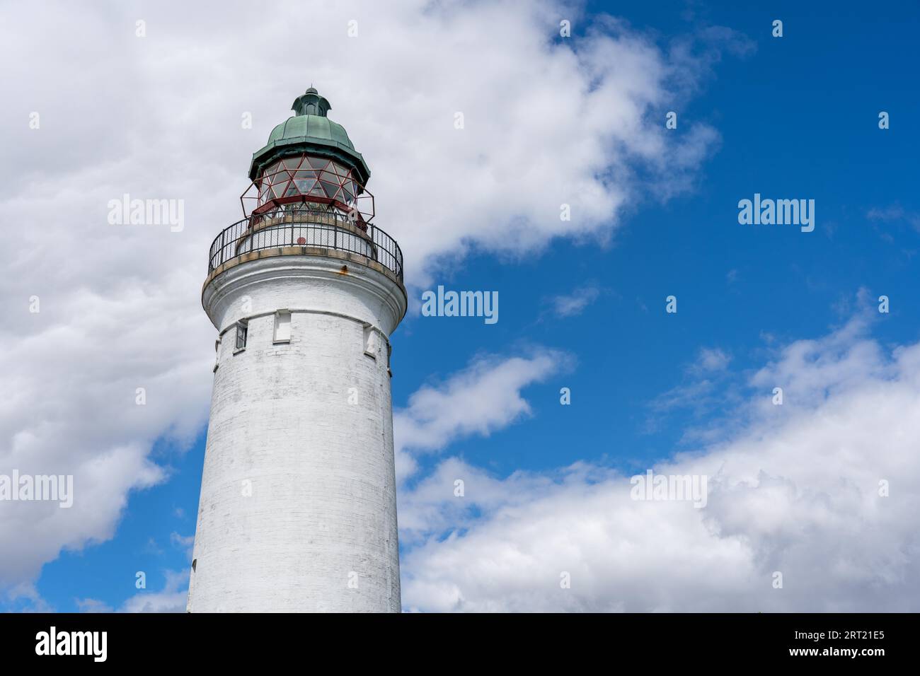Store Heddinge, Danemark, 21 juillet 2020 : vue extérieure du phare de Stevns à Stevns Klint Banque D'Images