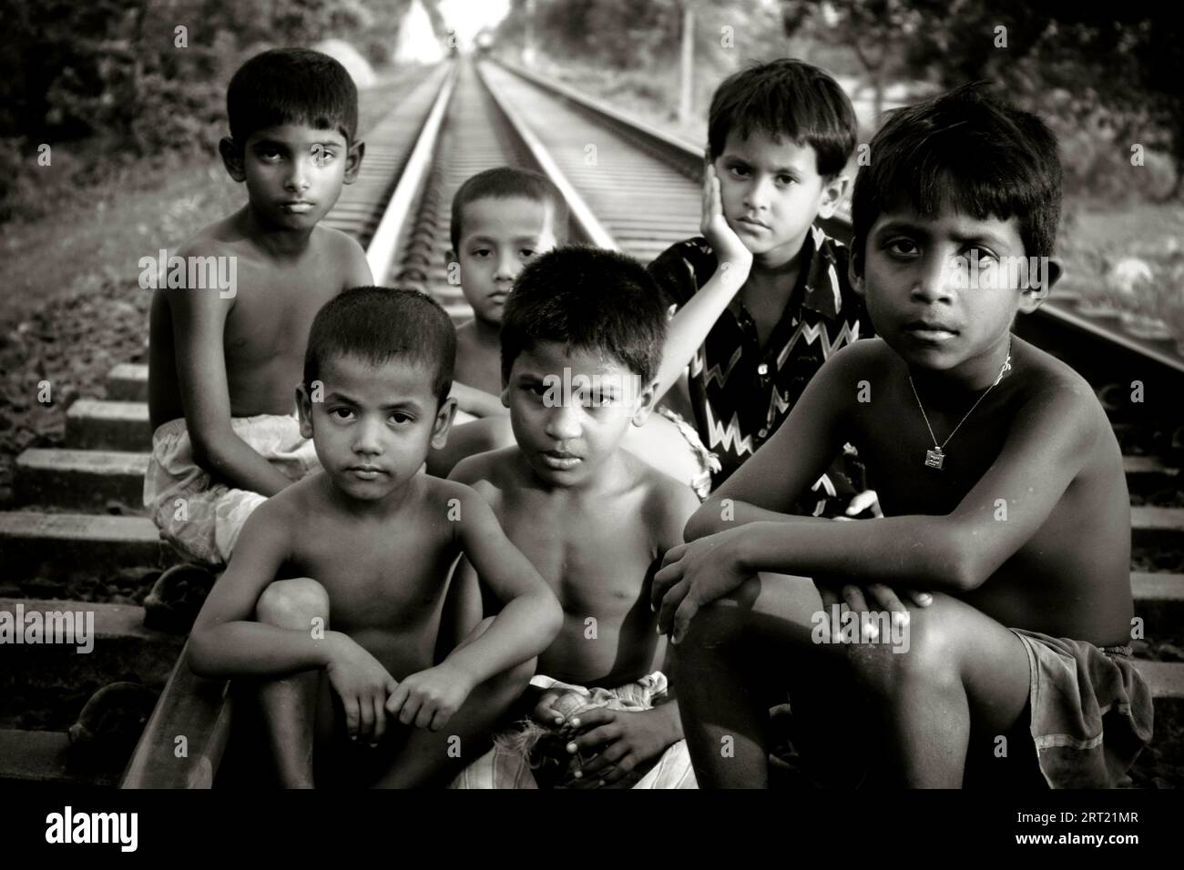 Photos de style de vie d'enfants des rues au Bangladesh Banque D'Images