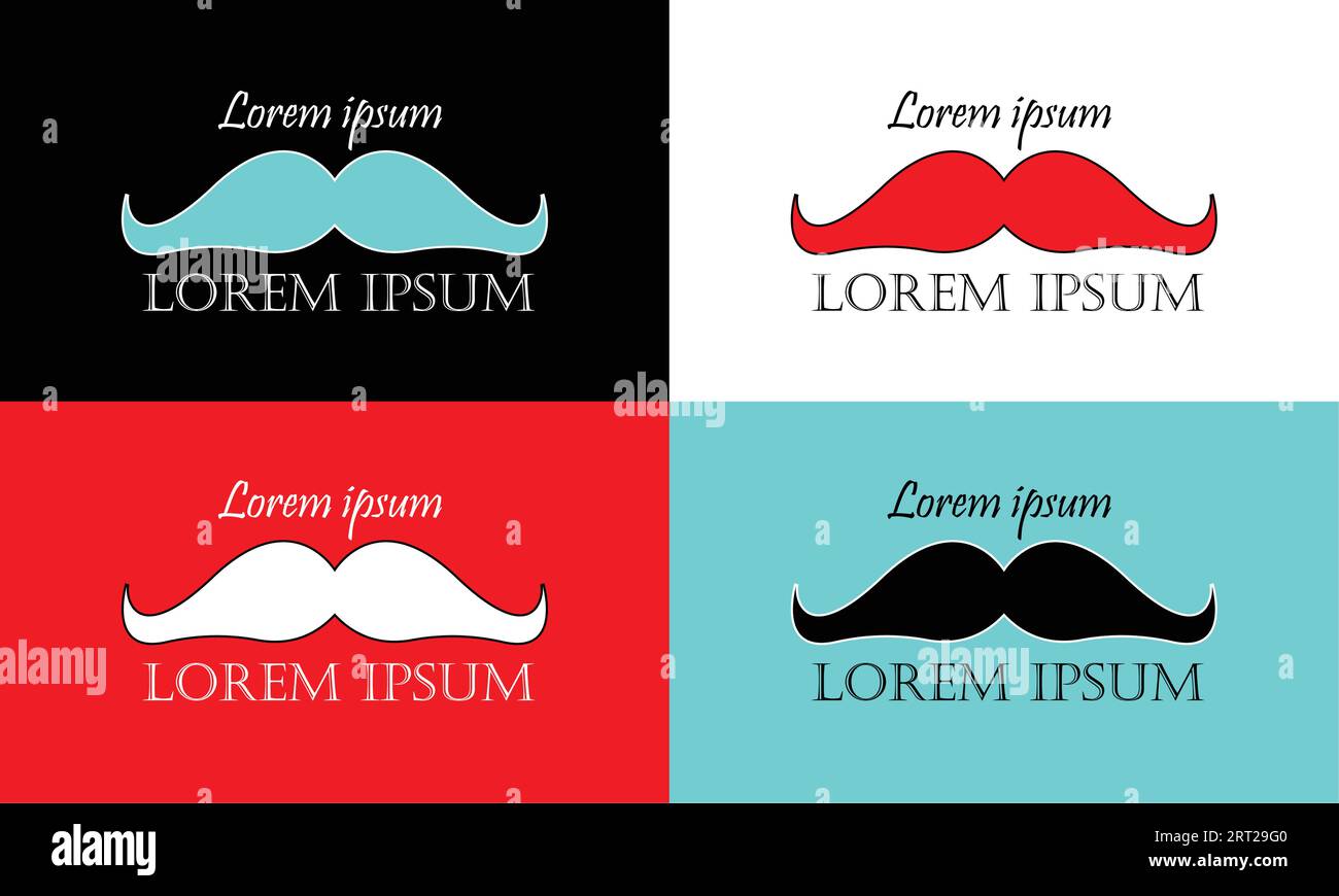 Logo moustache variantes multiples Illustration de Vecteur