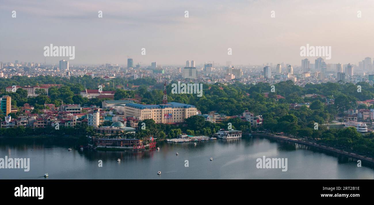 Vue de dessus du paysage urbain Skyline de la ville de Hanoi au Vietnam Banque D'Images