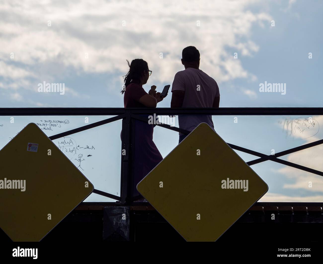 Pont des Arts, passerelle traversant la Seine, Paris, France, Europe, UE. Banque D'Images