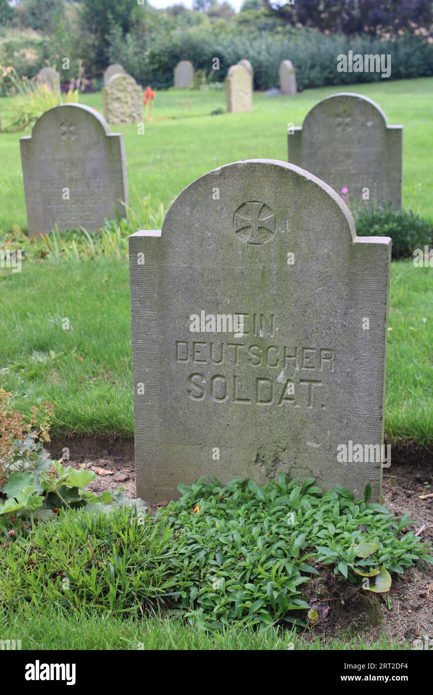 Un soldat allemand de la Grande Guerre - Ein Deutschef Soldat - Cimetière militaire de St Symphorien - sépultures de guerre du Commonwealth Banque D'Images