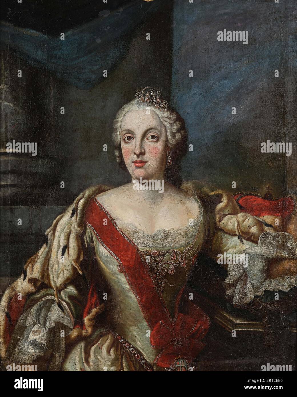 Portrait de Marie-Anne-Sophie de Saxe (1728-1797), électrice de Bavière, 1770. Collection privée. Banque D'Images