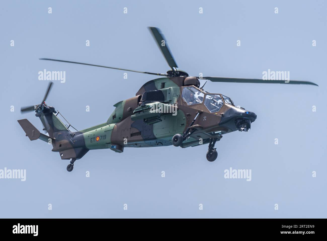 Hélicoptère Tigre de l'armée espagnole dans une exposition aérienne, Banque D'Images