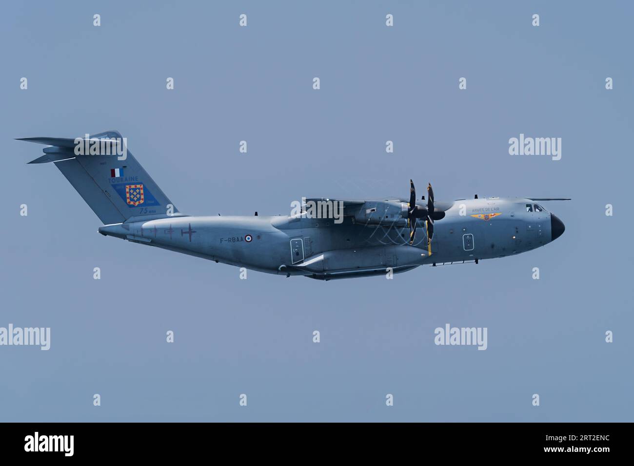 Airbus A400M de l'armée de l'air française à un salon aérien. Banque D'Images