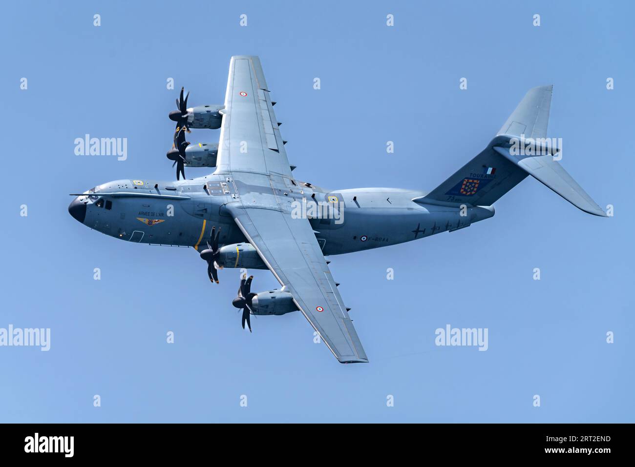 Airbus A400M de l'armée de l'air française à un salon aérien. Banque D'Images