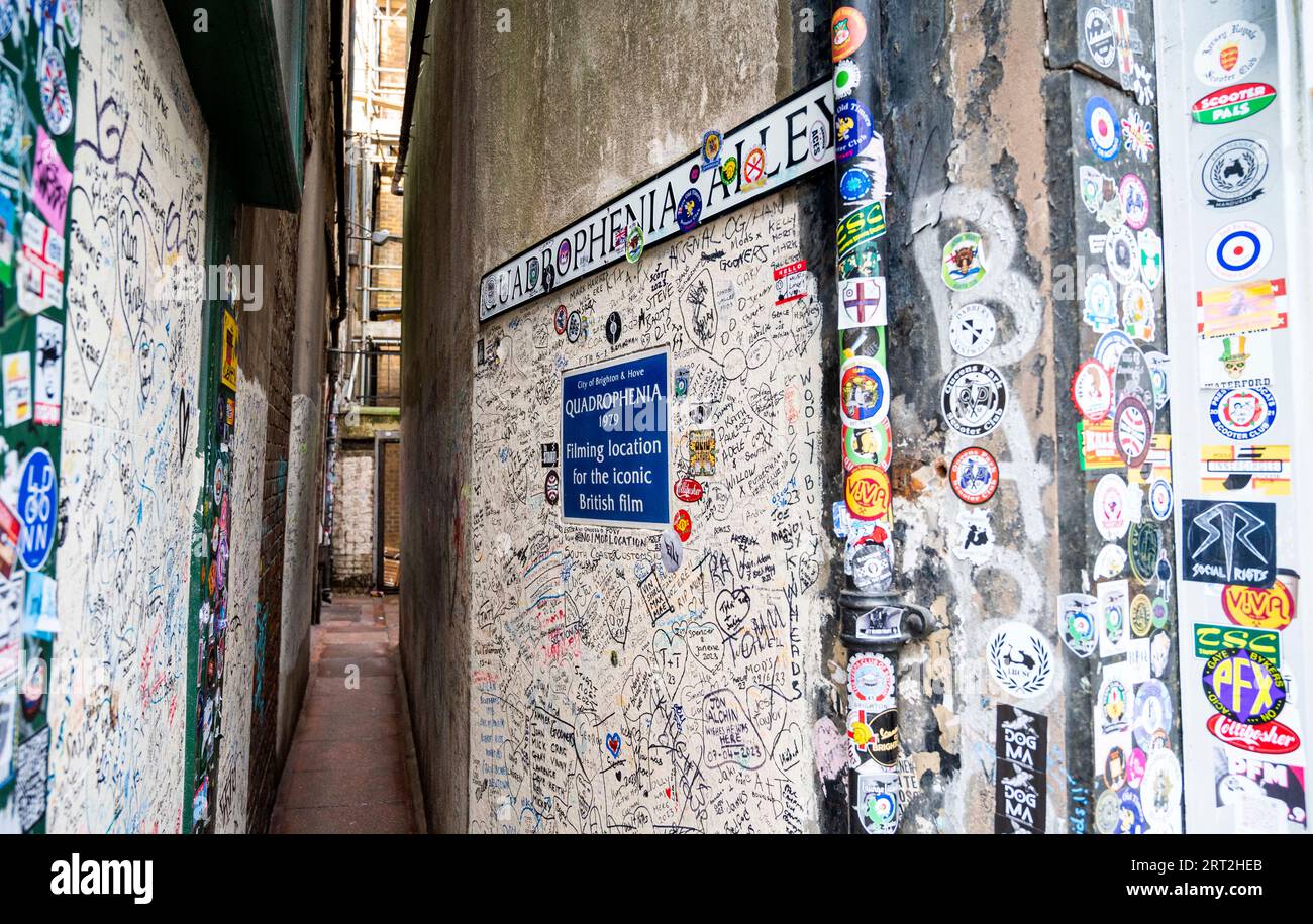 La célèbre Quadrophenia Alley où des scènes ont été tournées pour le film emblématique Quadrophenia réalisé en 1979 à Brighton , Sussex , Angleterre Royaume-Uni Banque D'Images