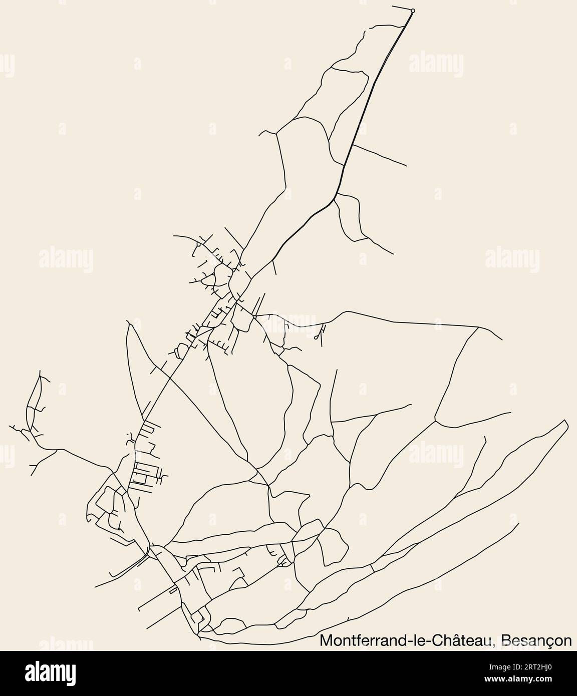 Plan des rues de la COMMUNE DE MONTFERRAND-LE-Château, BESANÇON Illustration de Vecteur