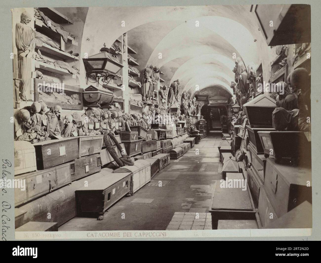 Catacombes des capucins, Palerme, Sicile, Photographie d'archives, 1900, années 1900, Italie, Vintage Print, Banque D'Images