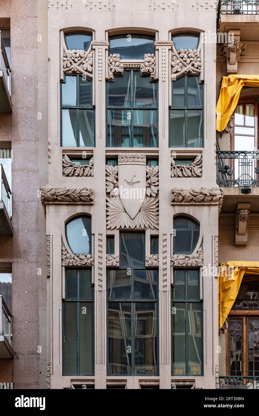 Détail de l'architecture traditionnelle à Saragosse, la capitale de la région d'Aragon en Espagne. Banque D'Images