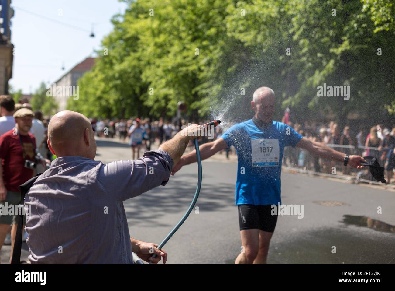 Copenhague, Danemark, 13 mai 2016 : coureurs au marathon annuel de Copenhague Banque D'Images