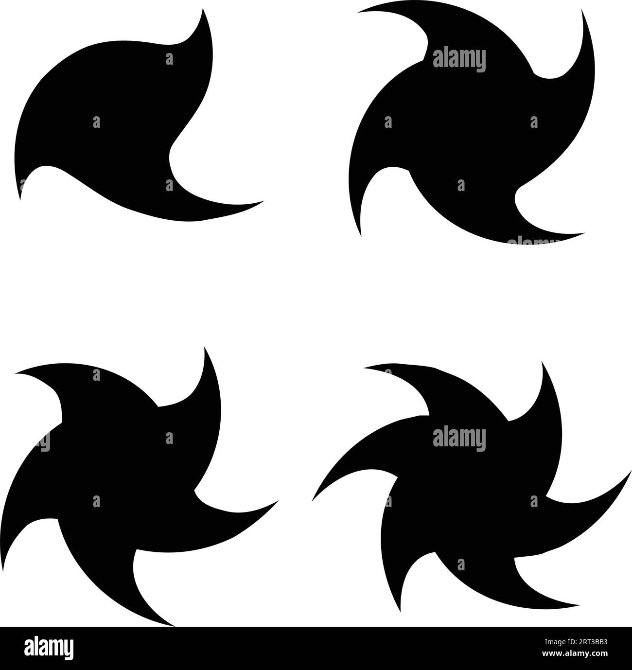 Spirales graphiques abstraites : mouvement circulaire, tourbillons dynamiques radiaux Set.Vector Design, cercle de tourbillon de vitesse. rotation de formes. Ensemble de tourbillons, cercle noir Illustration de Vecteur