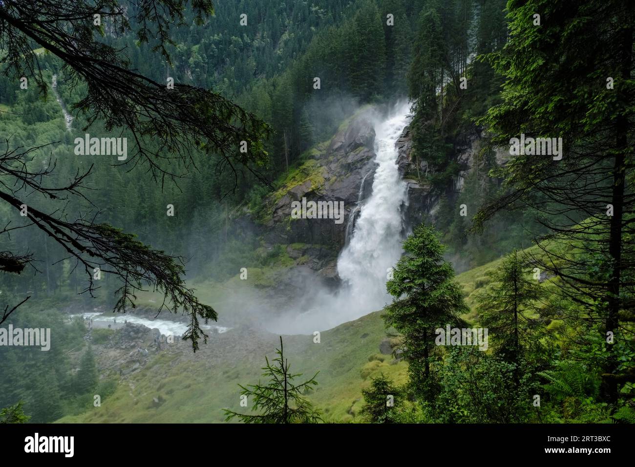 Chutes de Krimml (la plus haute cascade d'Autriche), parc national Hohe Tauern, Autriche Banque D'Images