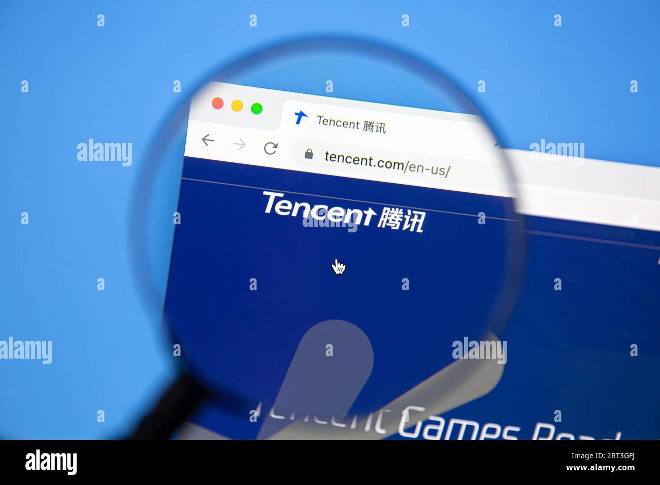 Ostersund, Suède - 22 mars 2023 : Tencent Holdings Ltd homepage. Tencent Holdings Ltd est une multinationale chinoise de technologie et de divertissement Banque D'Images