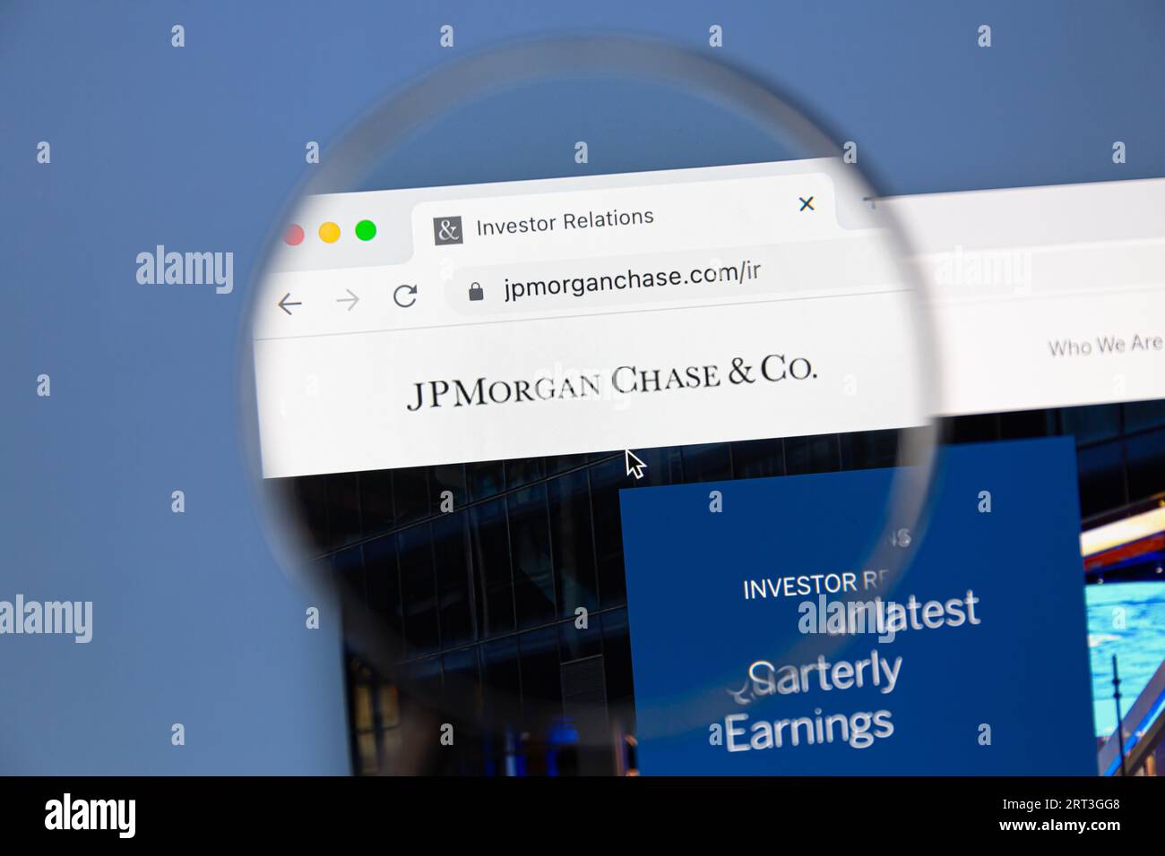 Ostersund, Suède - avril 1 2023 : site JP Morgan & Chase. JPMorgan Chase & Co. Est une multinationale américaine de services financiers. Banque D'Images