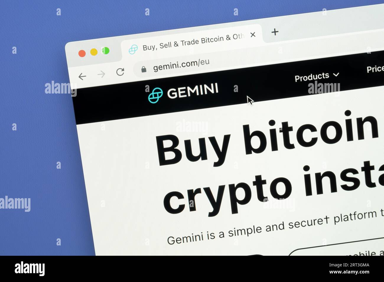 Ostersund, Suède - 10 juin 2023 : le site d'échange de crypto-monnaies Gemini est une plateforme d'échange de crypto-monnaies américaine. Banque D'Images