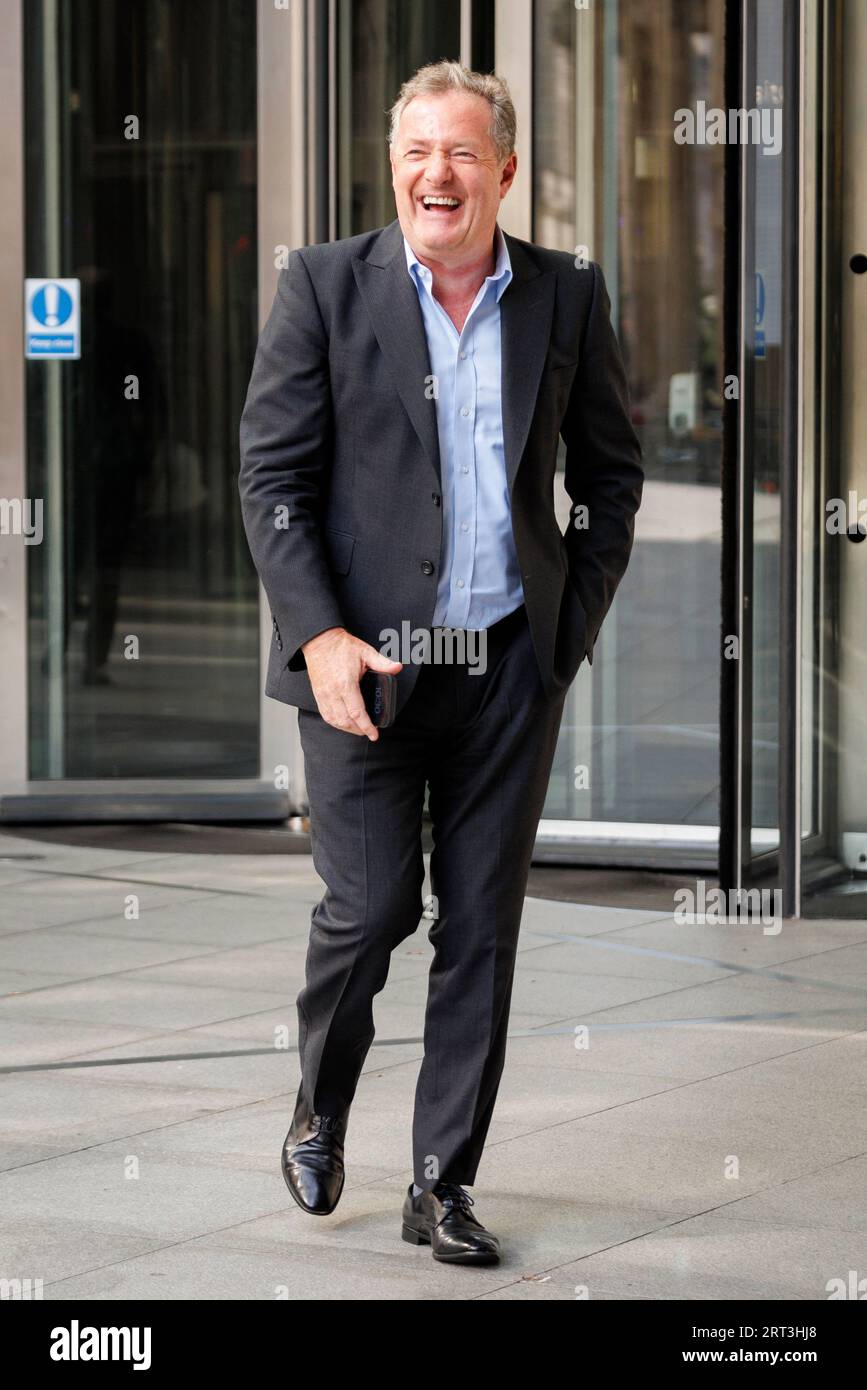 Le radiodiffuseur Piers Morgan quitte la BBC après être apparu dans une émission politique dimanche avec Laura Kuenssberg. Photo prise le 3 septembre 2023. © Belinda Jiao Banque D'Images