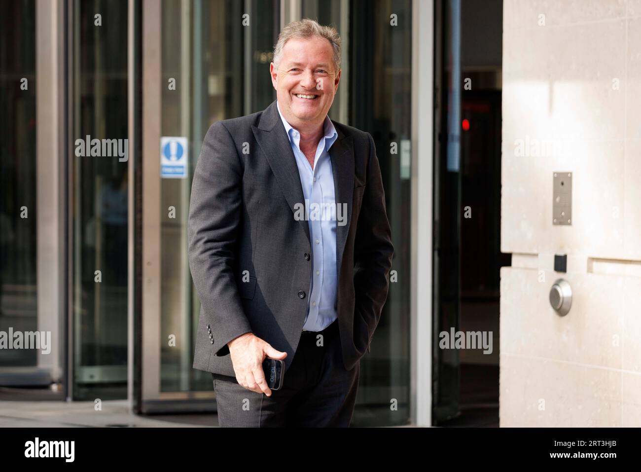 Le radiodiffuseur Piers Morgan quitte la BBC après être apparu dans une émission politique dimanche avec Laura Kuenssberg. Photo prise le 3 septembre 2023. © Belinda Jiao Banque D'Images