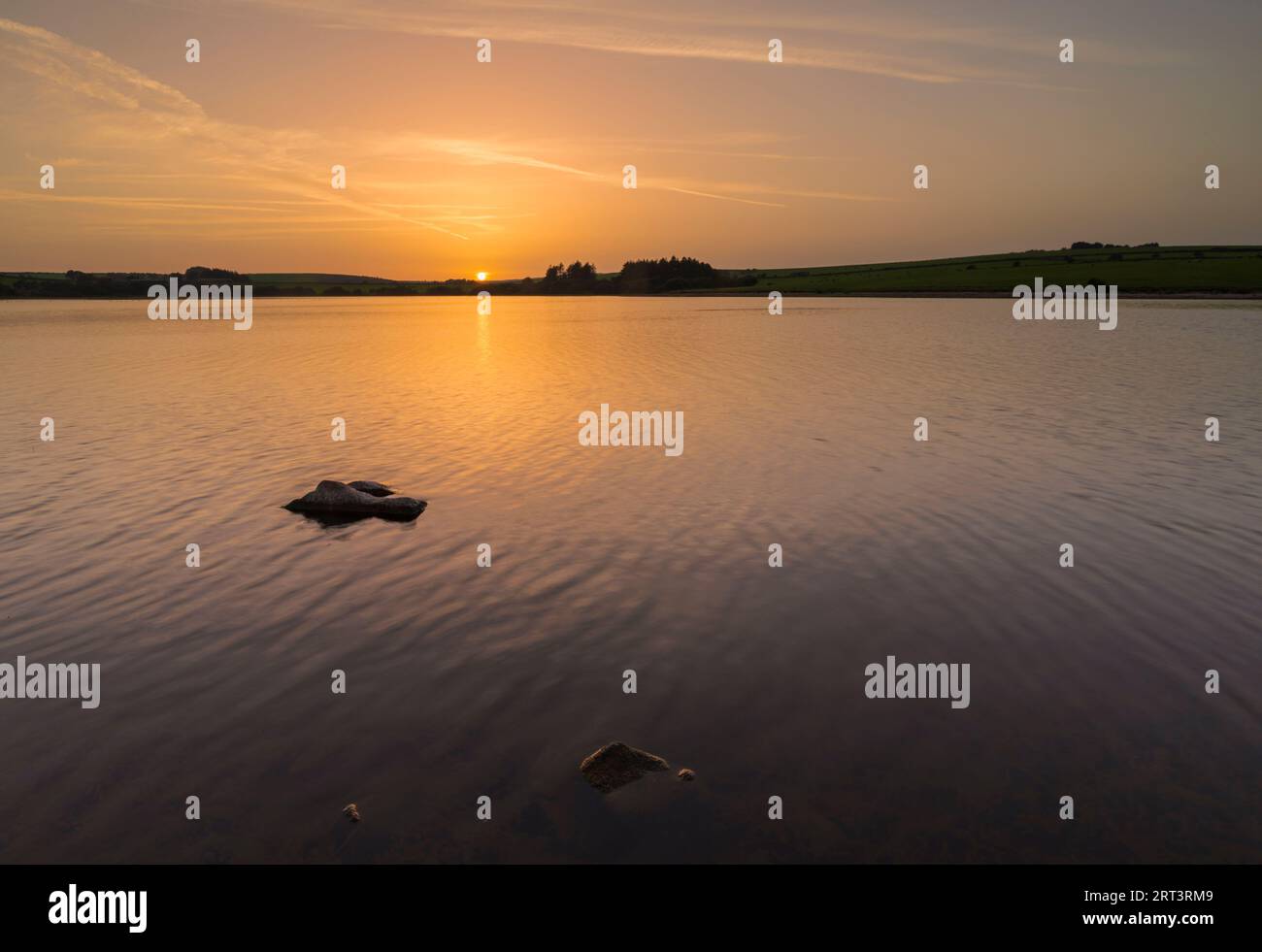 Siblyback Sunset Cornwall Banque D'Images