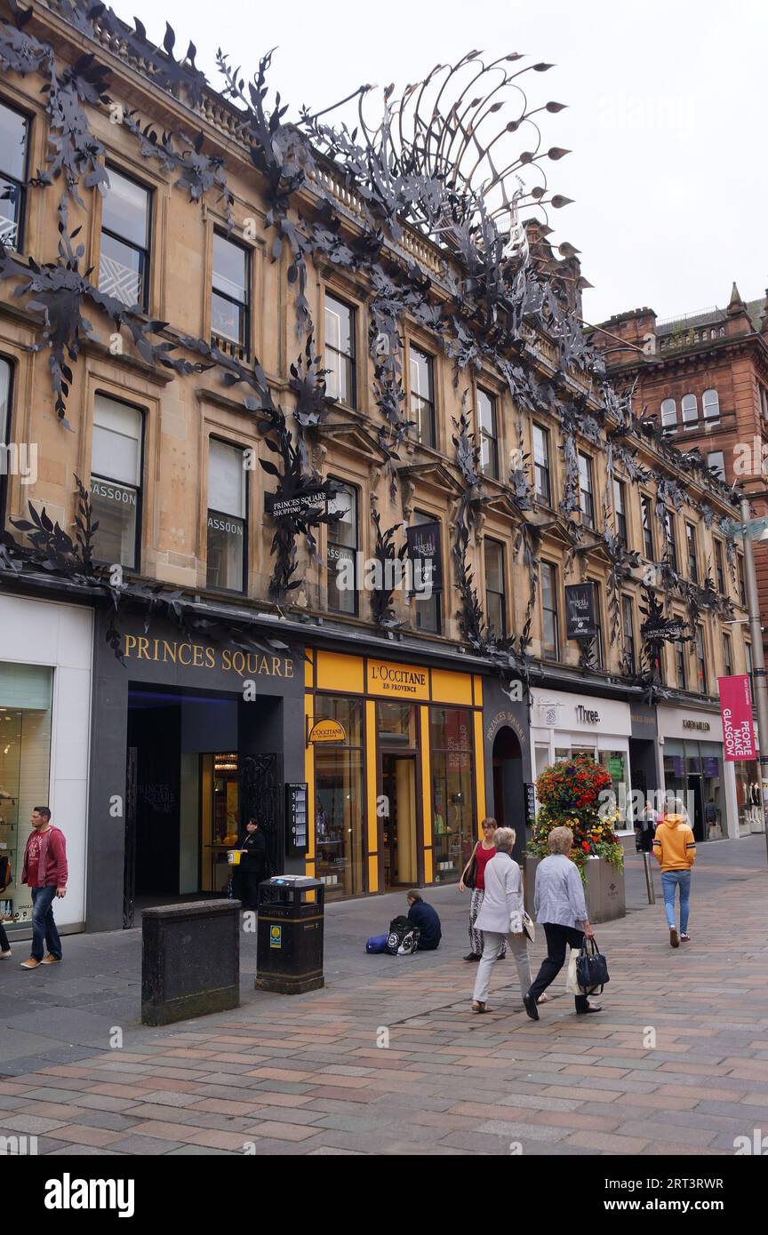 Glasgow, Écosse (Royaume-Uni) : entrée du centre commercial Princes Square dans Buchanan Street Banque D'Images