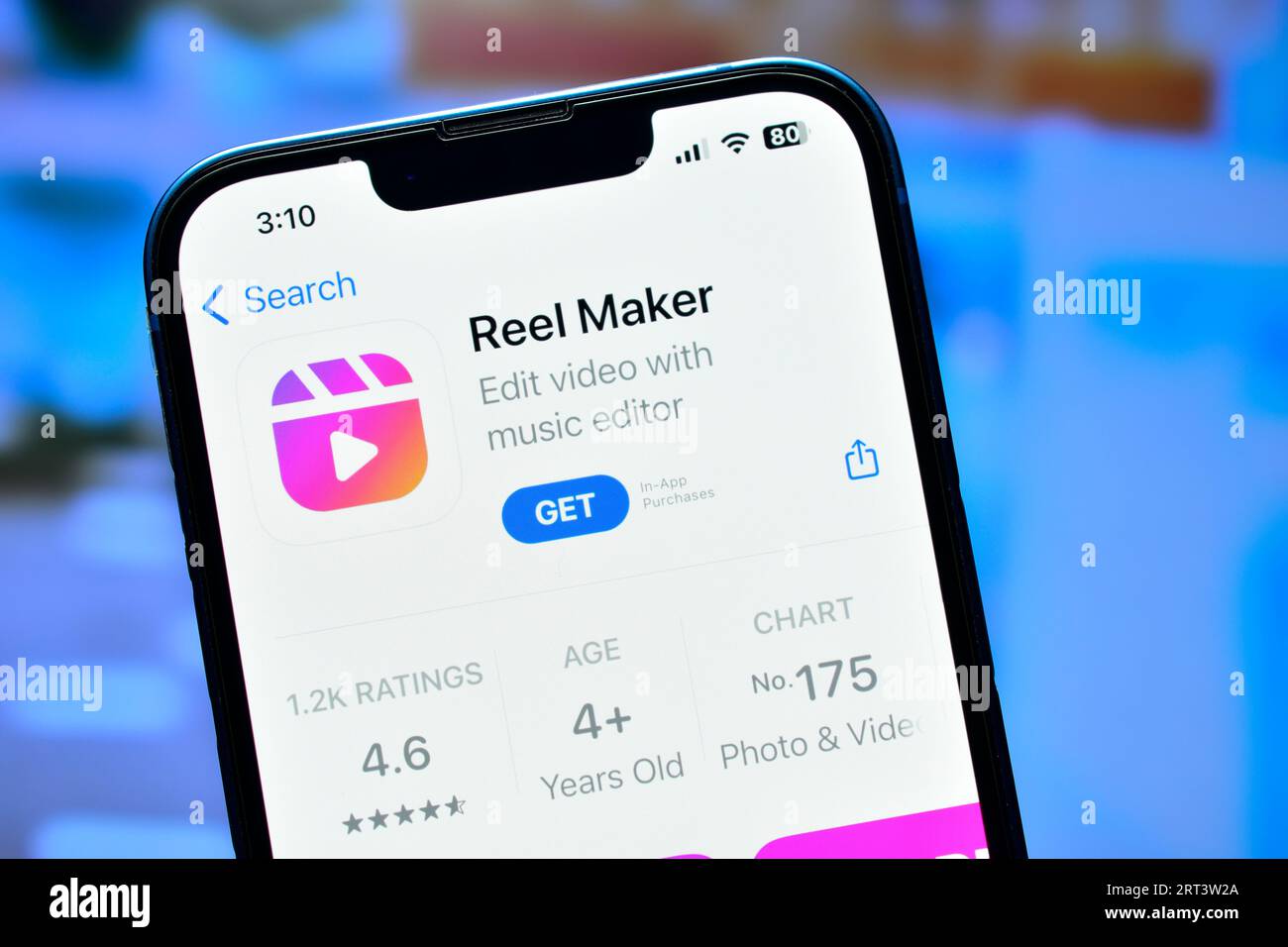 New Delhi, Inde 10 septembre 2023:- Reel Maker application sur smartphone utilisé pour créer des bobines pour instagram Banque D'Images