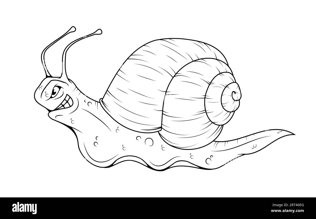 Angry Snail personnage. Illustration vectorielle d'un escargot de bande dessinée Illustration de Vecteur
