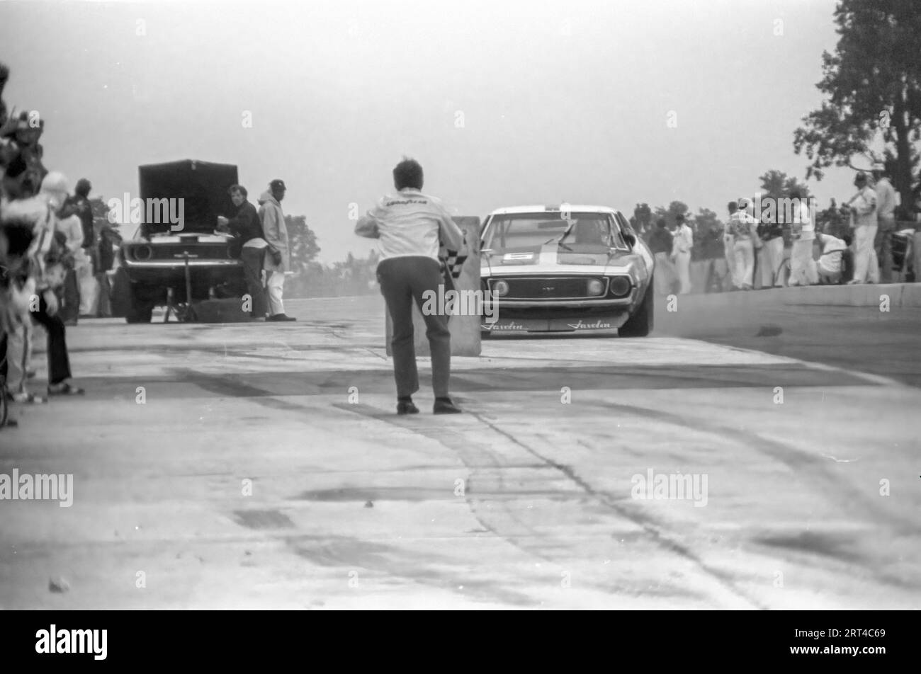 1971 Watkins Glen Trans Am, Mark Donohue, Penske Racing, AMC Javelin, départ 2e, terminé 1e, arrêt au stand pendant la course Banque D'Images