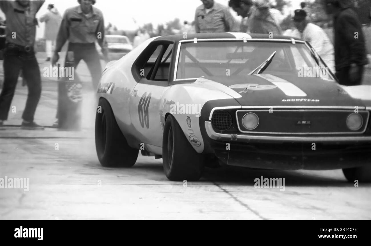 1971 Watkins Glen Trans Am ; Vic Elford ; American Racing Associates AMC Javelin ; a commencé 4e ; a terminé 4e. Banque D'Images