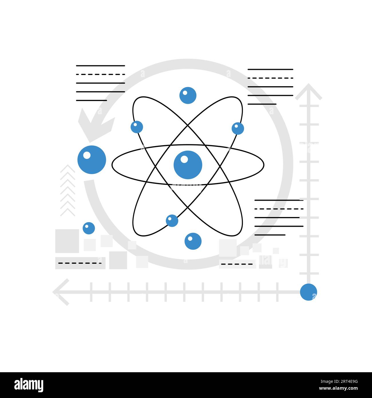 Recherche en sciences physiques. Modèle Atomium, illustration vectorielle de laboratoire de biochimie génétique Illustration de Vecteur