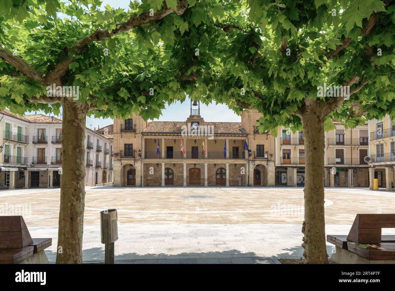 Extérieur du bâtiment de la mairie d'El Burgo de Osma, Ciudad de Osma, province de Soria, communauté autonome de Castilla y León, Espagne, Europe Banque D'Images