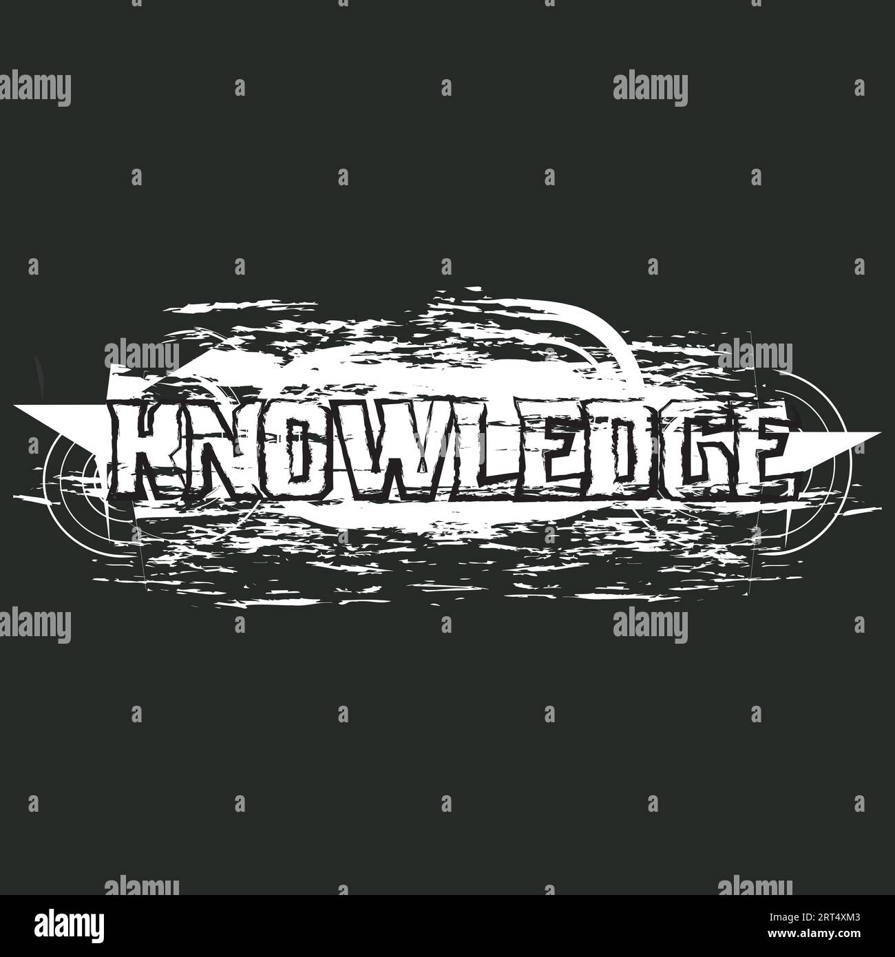 Conception de t-shirt de typographie avec effet de lettrage Knowledge Illustration de Vecteur