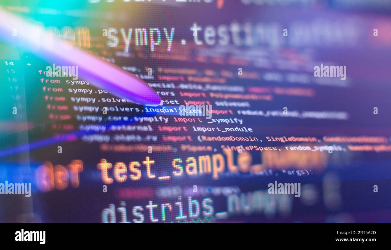 code informatique avec écran virtuel. Code de programmation Banque D'Images