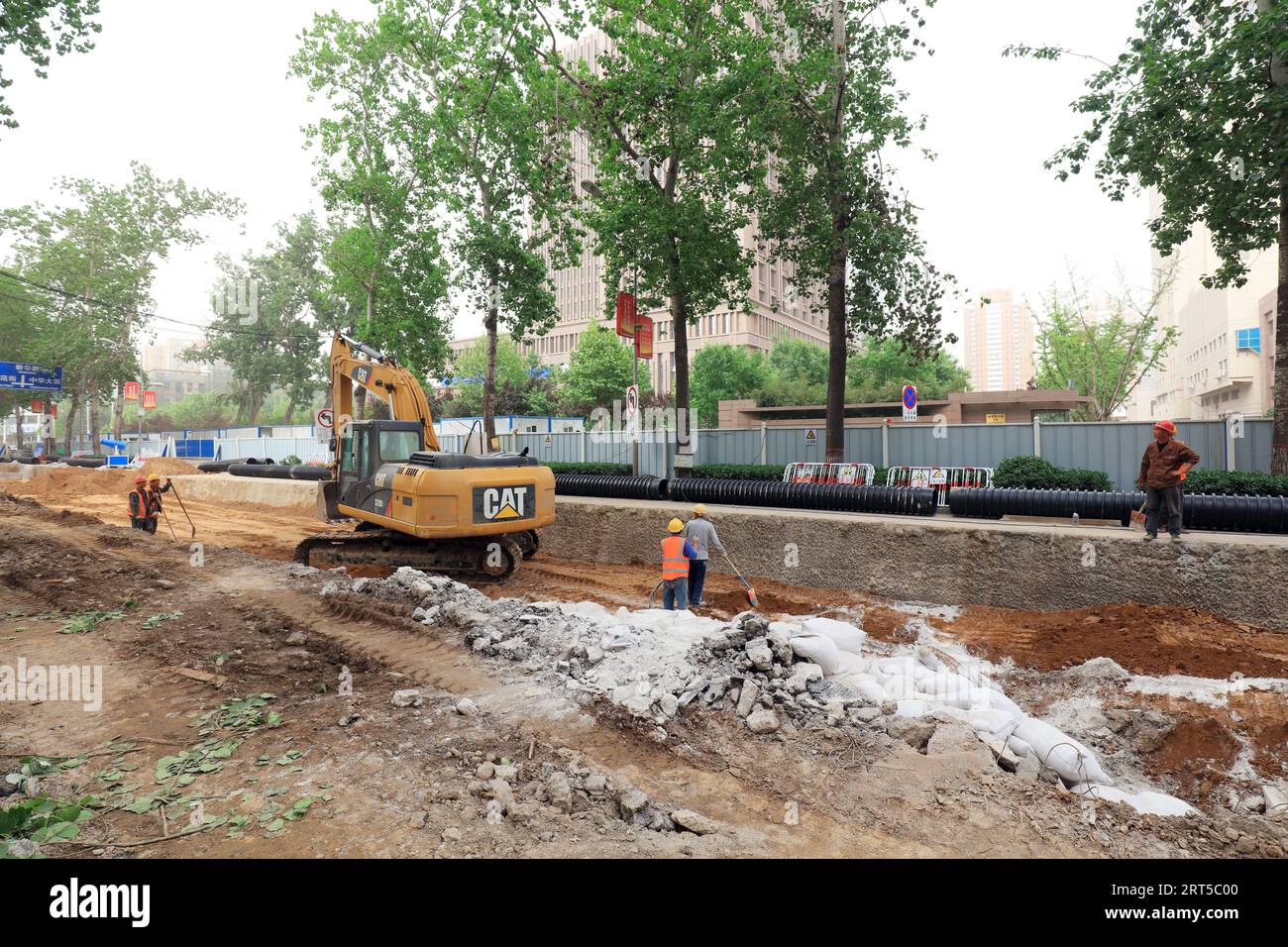Ville de Shijiazhuang - Mai 5,2017 : chantier de construction du projet de dérivation des pluies, Shijiazhuang, Hebei, chine. Banque D'Images