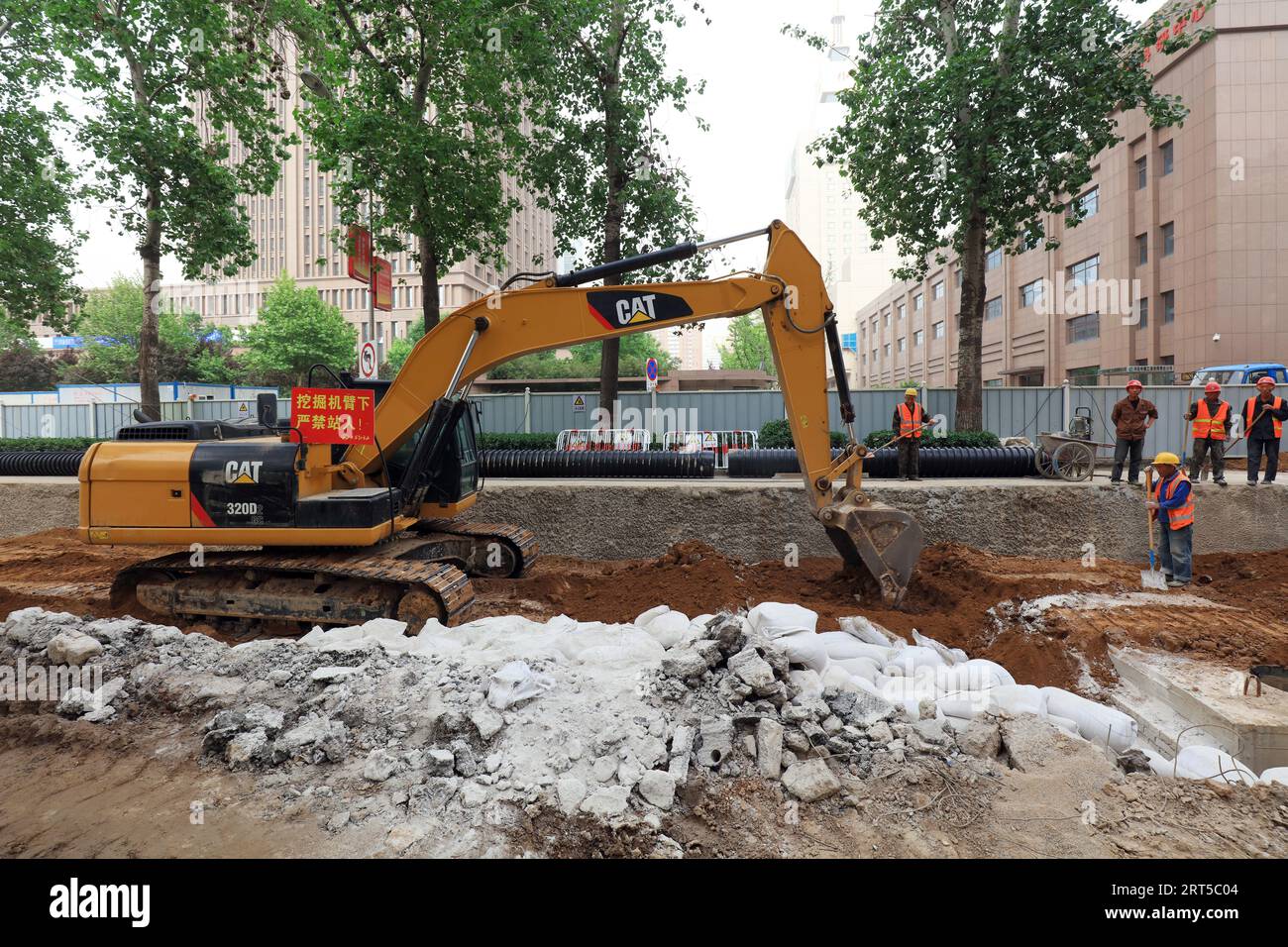 Ville de Shijiazhuang - Mai 5,2017 : chantier de construction du projet de dérivation des pluies, Shijiazhuang, Hebei, chine. Banque D'Images