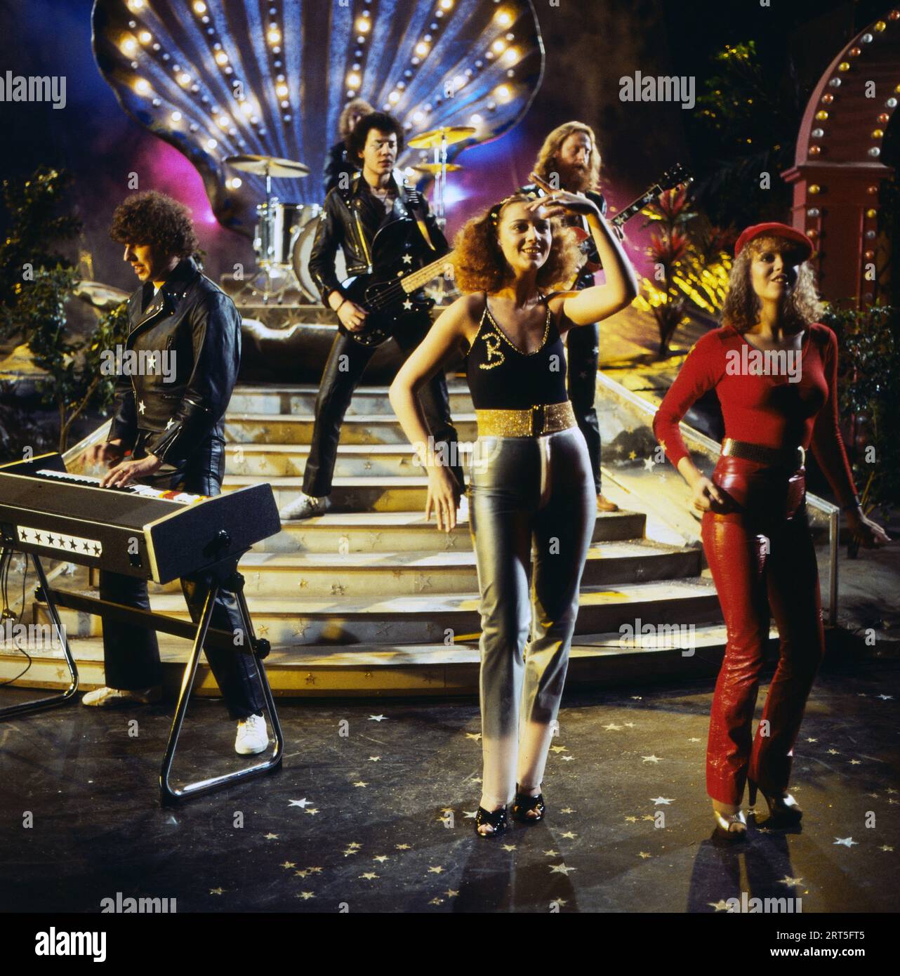 Teach-in, niederländische Band und ESC Gewinner, BEI einem Auftritt, Deutschland UM 1976. Banque D'Images