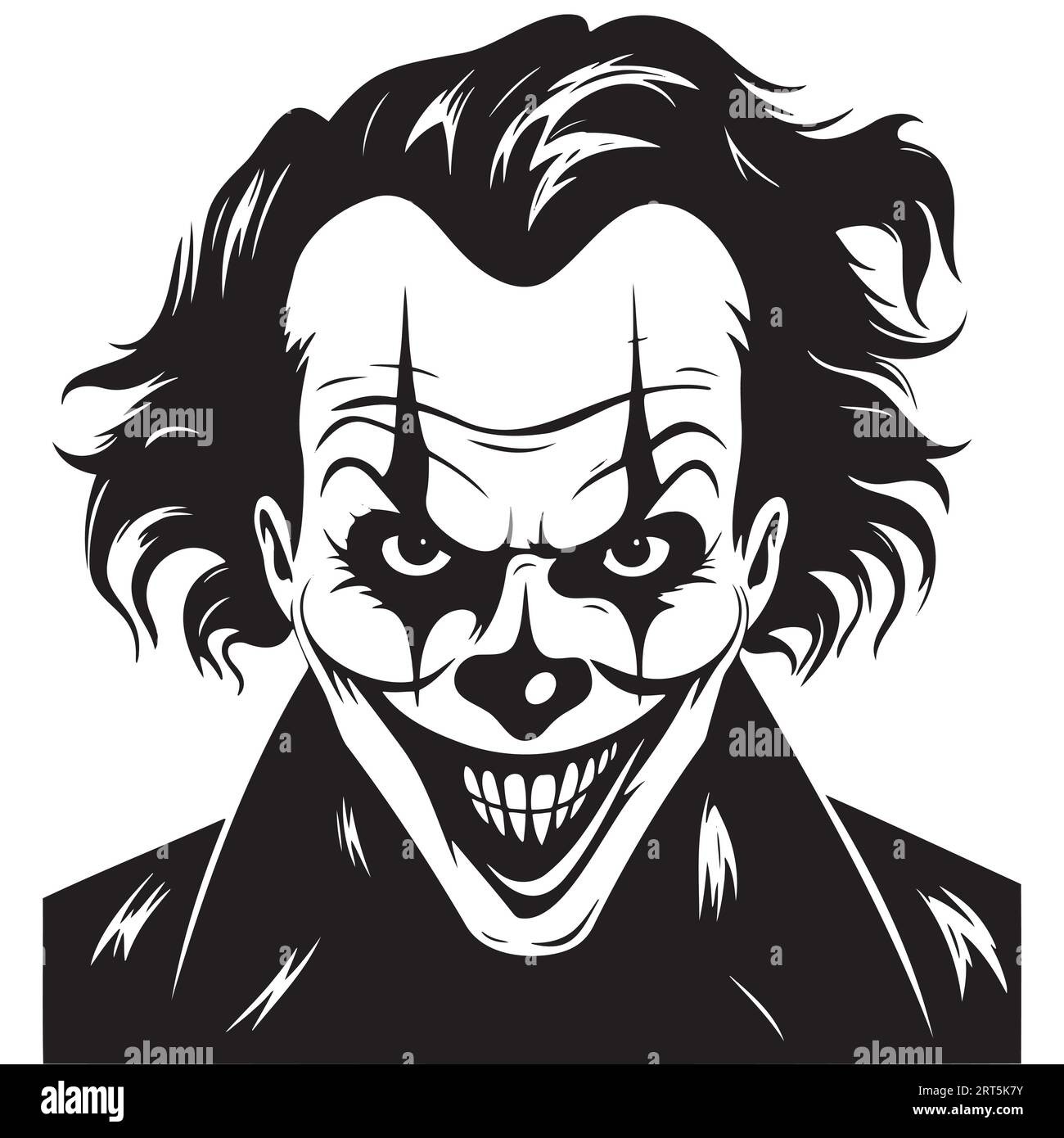 Clown Icon Evil. Noir et blanc. Illustration vectorielle Illustration de Vecteur