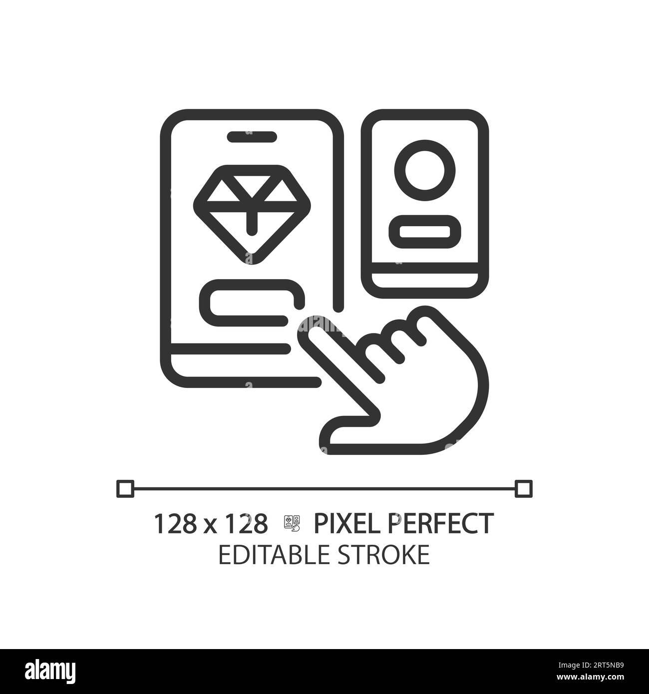 Ligne fine modifiable 2D noire en choisissant l'icône de l'application Illustration de Vecteur