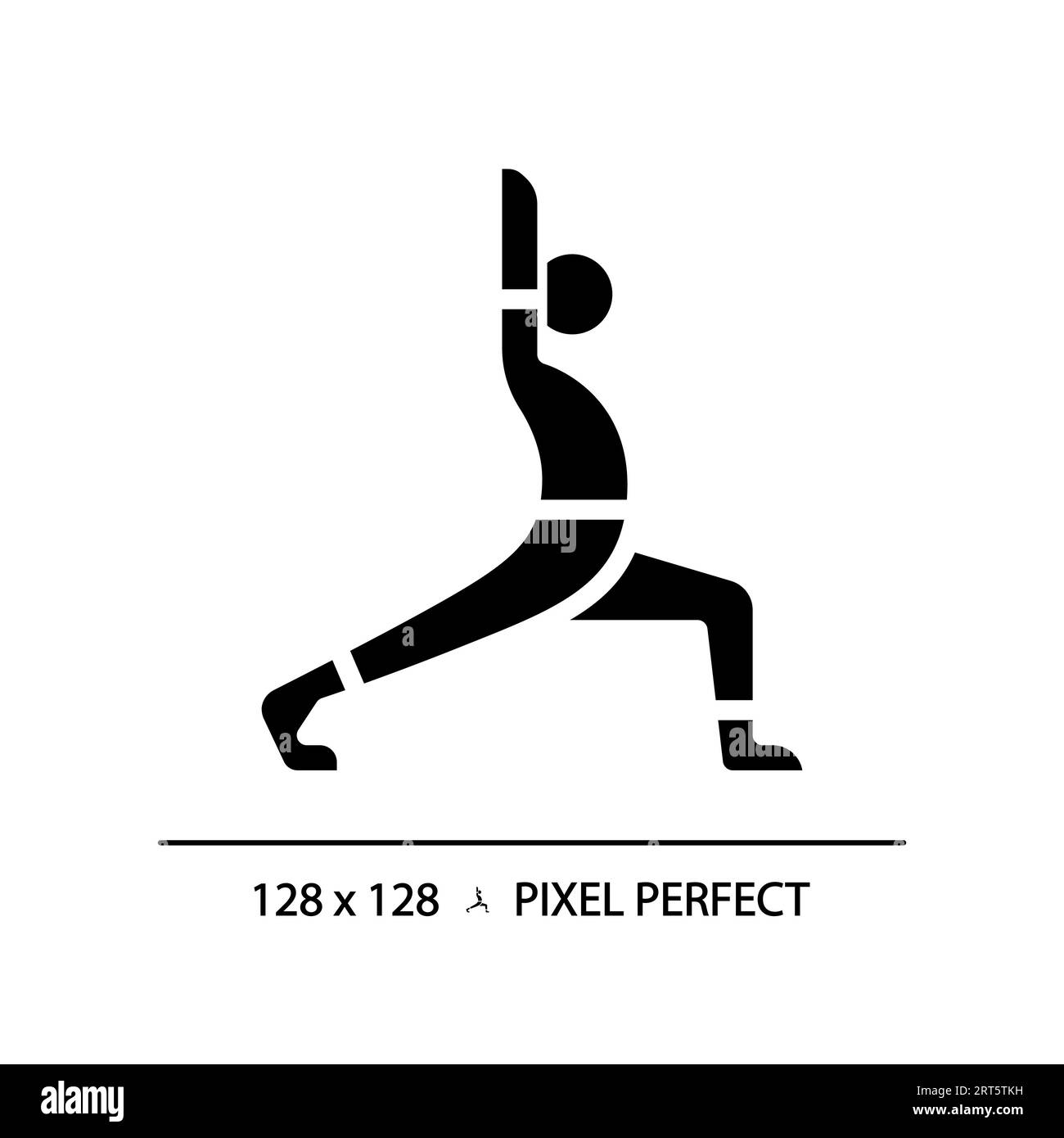 Icône noire de style glyphe d'exercice Pixel Perfect Illustration de Vecteur