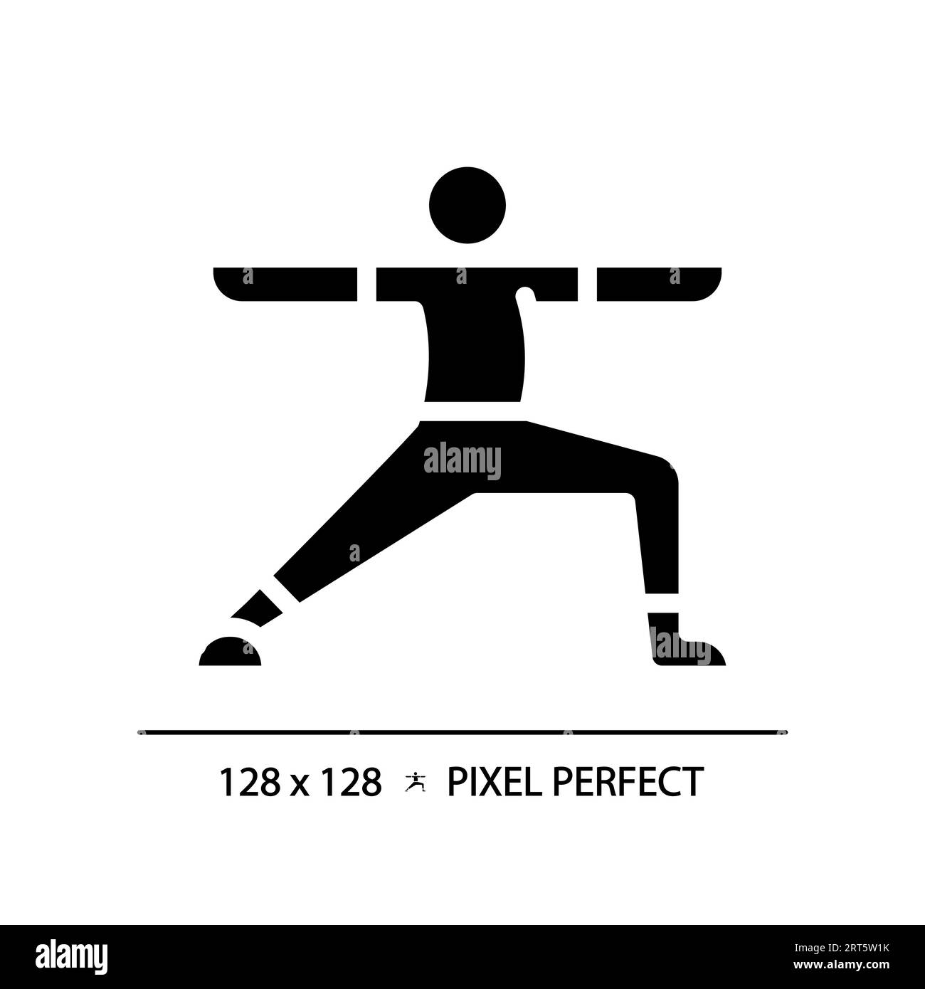 Icône noire de style glyphe d'exercice de yoga Pixel Perfect Illustration de Vecteur