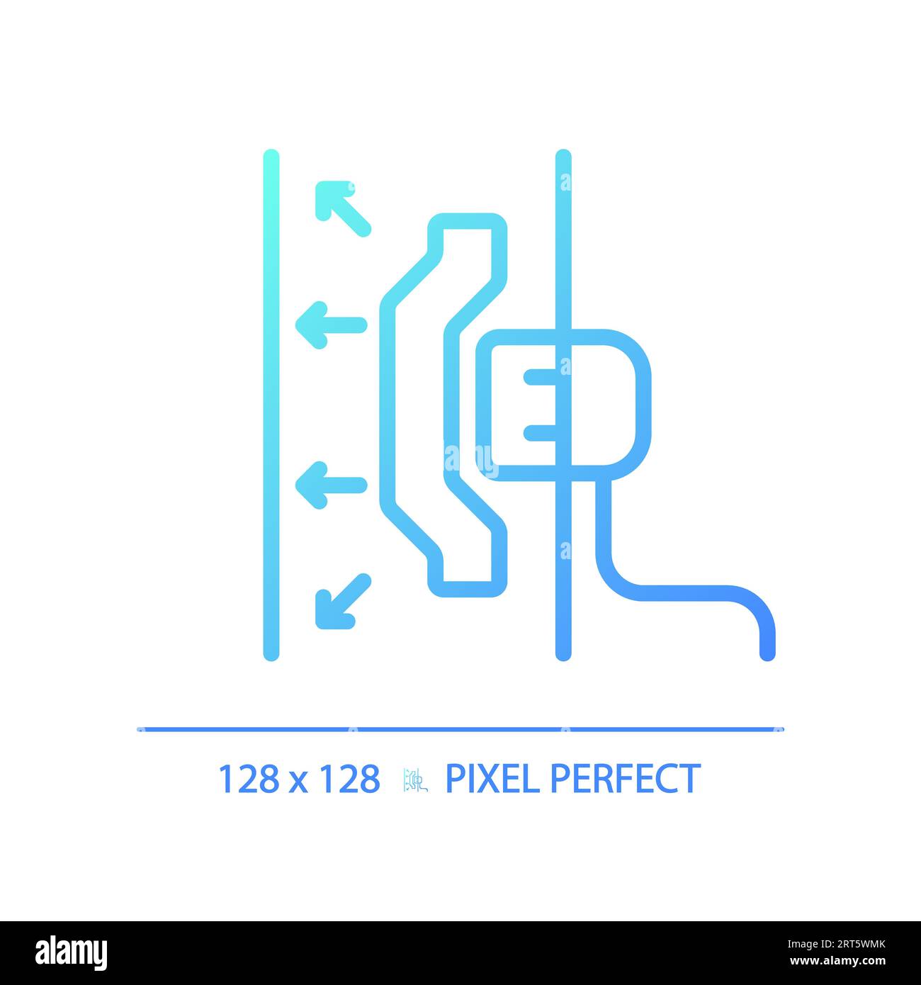 Icône linéaire fine à gradient de matériau insonorisé Pixel Perfect Illustration de Vecteur