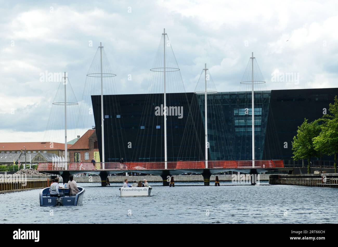 Le pont du cercle et la bibliothèque royale à Copenhague, Danemark. Banque D'Images
