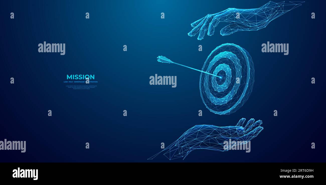 Des mains abstraites en gros plan tenant une cible avec une flèche en arc dans un logo de la cible Illustration de Vecteur