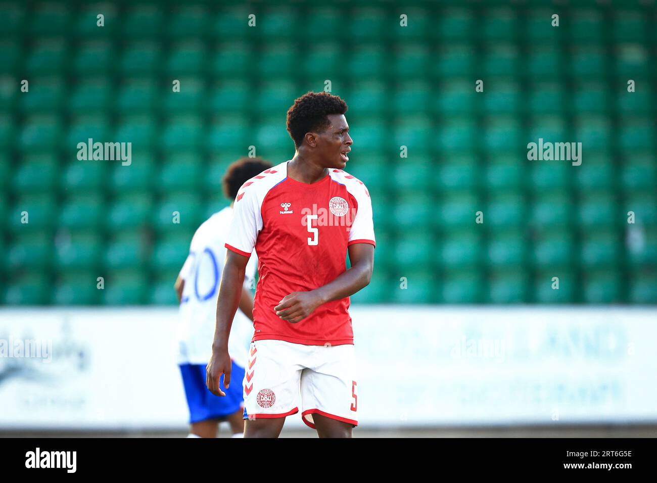 Gladsaxe, Danemark. 08 septembre 2023. Patrick Dorgu (5) du Danemark vu lors d'un match amical U20 entre le Danemark U20 et la France U20 au Gladsaxe Stadion à Gladsaxe. (Crédit photo : Gonzales photo - Chrisitan Midtgaard). Banque D'Images