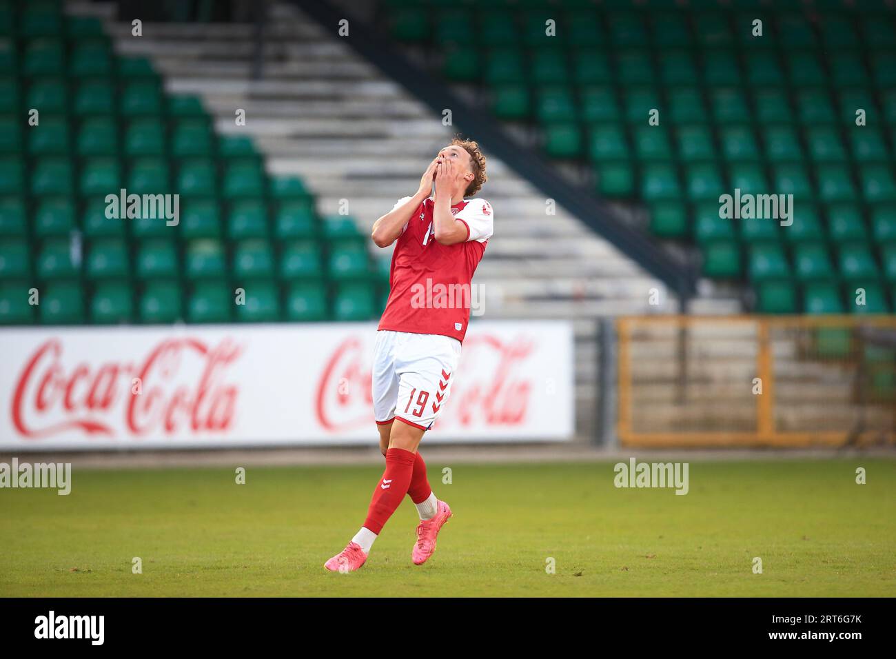 Gladsaxe, Danemark. 08 septembre 2023. Jeppe Corfitzen (19) du Danemark vu lors d'un match amical U20 entre le Danemark U20 et la France U20 au Gladsaxe Stadion à Gladsaxe. (Crédit photo : Gonzales photo - Chrisitan Midtgaard). Banque D'Images