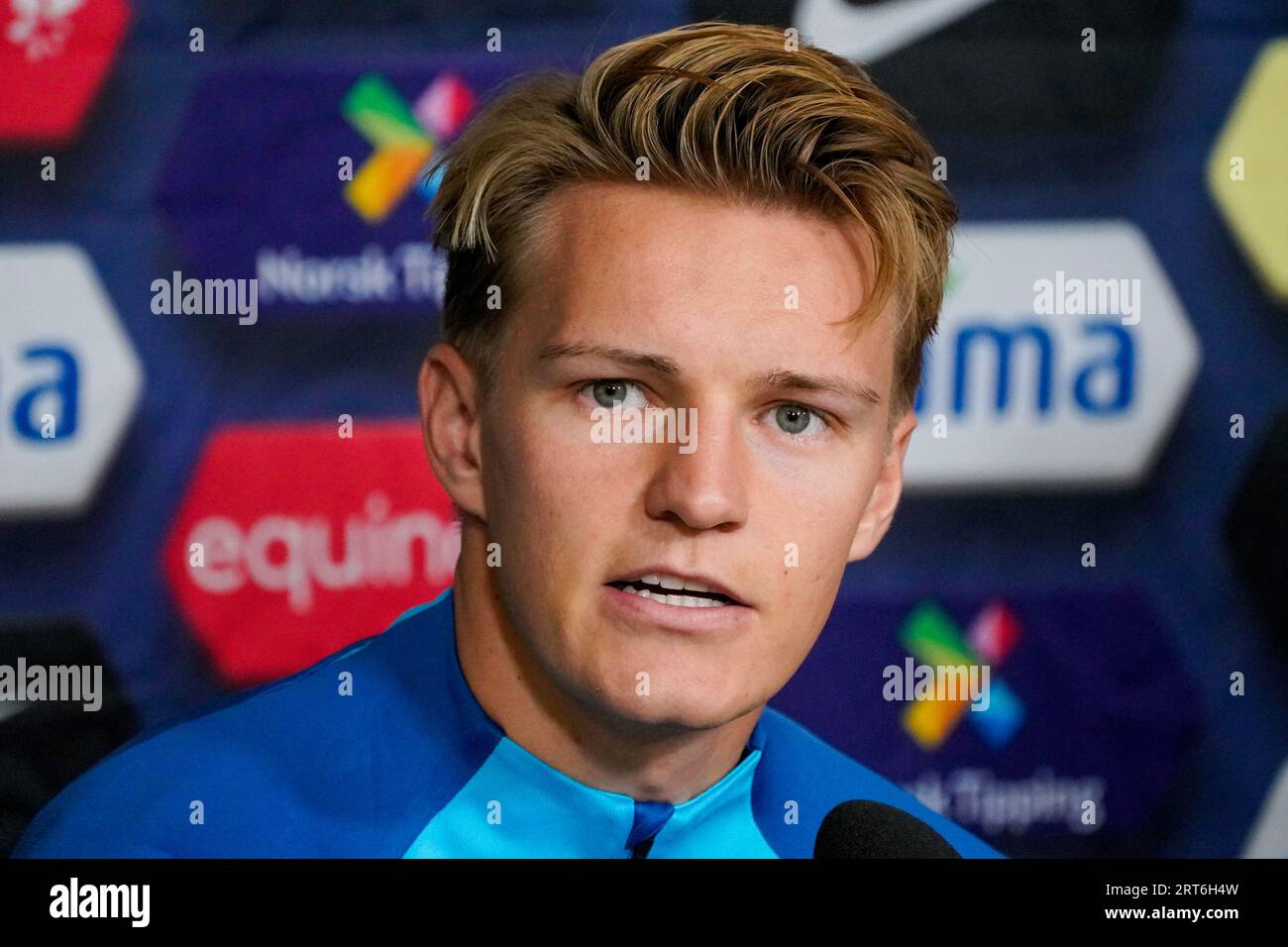 Oslo 20230911.Martin Odegaard lors d'une conférence de presse au stade Ullevaal avant la qualification de la ce contre la Géorgie. Photo : Gorm Kallestad / NTB Banque D'Images