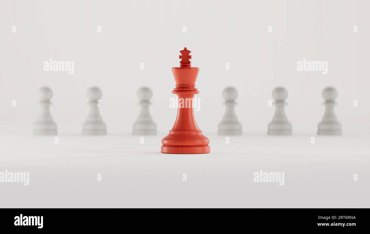 Succès d'affaires d'échecs, leadership concept.3D rendu sur fond blanc. Banque D'Images